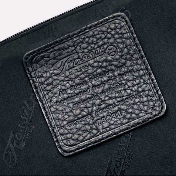 Fossil Black Leather and Nylon Messenger Bag - Picture 10 of 13